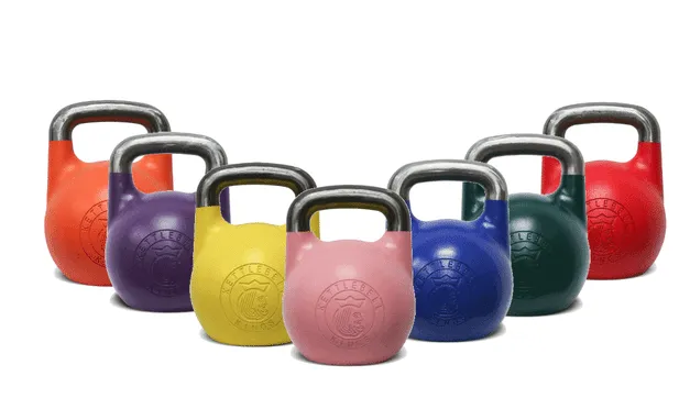 Kettlebells in sizes from 8 kg to 32 kg